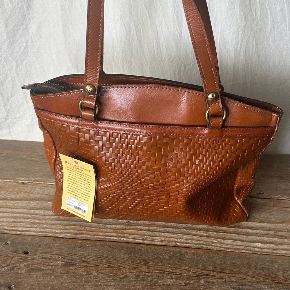 Patricia Nash Woven Leather Shoulder Bag in Warm Brown - Picture 5 of 10